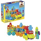 Mega Bloks Tren de Aprendizaje ABC, jueguete de construcción para bebé +1 año (Mattel DXH35)