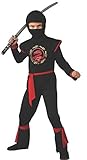 Disfraz de Ninja Dragón para niño, negro y rojo, infantil 5-7 años (Rubie's 887057-M)