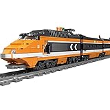 WEERUN Tren de ingeniería con carriles de construcción, 1287 piezas, bloques de construcción para ciudad, tren de tren de alta velocidad con motor, música y luz LED, compatible con la técnica Lego