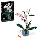 LEGO Botanical Orquídeas Flores y Plantas Artificiales Blancas y Rosas con Jarrón Azul, Decoración del Hogar, Manualidades para Adultos, Regalo para Novias, Esposas y Pareja por San Valentín 10311