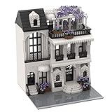 WWEI Bloques de construcción modular de casa, 3 capas, arquitectura de flores europeas, 1278 bloques de construcción, ramo de flores, casa, vista de calle, compatible con Lego