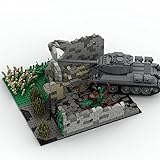 BOUN Escena Militar WW2 Bloques de construcción, Ruinas de Batalla de escenas Militares, Juguete de Militar Arquitectura para Lego Minifiguras Soldados(Sin Tanques)