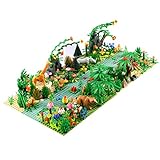 Myste Escena tropical de selva tropical con accesorios, 502 piezas DIY Jungle Botanical aventura bloques de construcción con animales, plantas, flores y placas base, compatible con Lego 21318