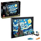 LEGO Ideas Vincent Van Gogh - La noche estrellada 21333, arte de pared 3D único con minifigura de artista, juego de manualidades creativas para adultos