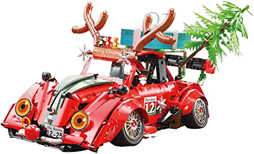 TKTTBD Technik 1:10 Coche De Bloques De Construcción De Escarabajo Navideño, 2870 Piezas De Supercarro De Carreras con Árbol De Navidad Compatible con Lego