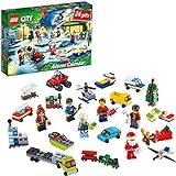 LEGO 60268 City Calendario de Adviento Navidad 2020, Miniset de Contrucción con Microvehículos, Trineo y Tabla de Papá Noel