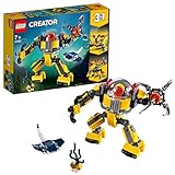 LEGO 31090 Creator 3 en 1 Robot Submarino o Submarino o Centro de Búsqueda de Tesoros, Juguete de Construcción para Niños +7 años