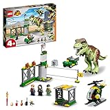 LEGO 76944 Jurassic World Fuga del Dinosaurio T. Rex, Dino, Coche y Helicóptero de Juguete para Niños de 4 Años o Más con Figura de Animal