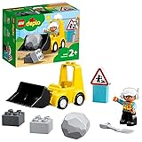 LEGO 10930 Duplo Buldócer, Juguete de Construcción para Niños de 2 Años o Más, Accesorios y Señal de Obra, Regalo Educativo con Figura