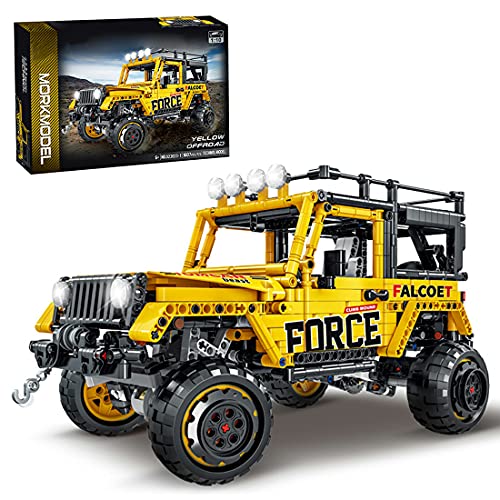 WWEI Técnica todoterreno Auto bloques de construcción, 4 x 4, Monster Truck Off-Roader, 1607 bloques de construcción compatible con Lego