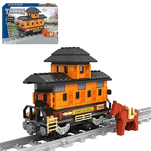 HIDE Tren técnico con carriles ferroviarios, 226 bloques de construcción City tren de mercancías compatible con Lego