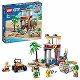 LEGO 60328 City Base de Socorrista en la Playa, Set con Todoterreno de Juguete, Idea de Regalo para Niños y Niñas 5 Años