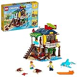 LEGO 31118 Creator 3en1 Casa Surfera en la Playa, Barco o Avión Biplano, Juguete de Construcción con Animales para Niños y Niñas de 7 Años o Más