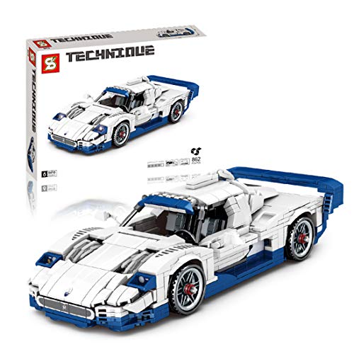Bulokeliner Tecnología de coche deportivo con bloques de construcción para Maserati, 862 piezas de construcción supercoche, coche de carreras, compatible con Lego Technic