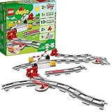 LEGO Duplo Vías Ferroviarias, Juego de Construcción para Niños y Niñas de Años o Más con Ladrillo de Acción Rojo, Accesorio para Sets de Trenes de Juguete 10882