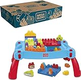 MEGA Bloks Mesa Preescolar 3 en 1, juguete con bloques de construcción para bebé +1 año (Mattel CNM42)