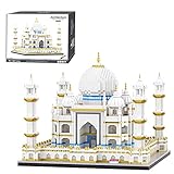 WWEI Arquitectura creativa Taj Mahal, bloques de construcción, construcción modular edificios, vista de calles, bloques de sujeción, no compatible con Lego 4530 piezas