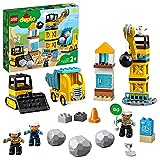 LEGO 10932 Duplo Town Derribo con Bola de Demolición, Vehículos de Construcción, Camión, Grúa y Excavadora para Niños 2 Años