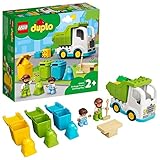 LEGO 10945 Duplo Town Camión de Residuos y Reciclaje, Carro de Basura, Juguete Educativo +2 años, Juegos para Bebés