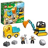 LEGO 10931 Duplo Camión y Excavadora con Orugas, Juguete de Construcción de Vehículo, Idea de Regalos para Niño +2 Años