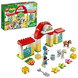LEGO 10951 Duplo Establo con Ponis, Granja Juguete, Figuras de Animales para Niños y Niñas de 2, 3 y 4 Años o Más, Set con Flores, Regalo Educativo