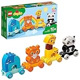 LEGO 10955 Duplo Tren de los Animales con Jirafa, Elefante, Oso Panda y Tigre de Juguete, Primer Set de Construcción para Niños de 1.5-2 Años o Más
