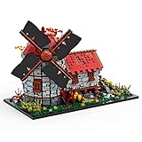 YPZ Molino de viento modular de casa, 2064 piezas, estilo medieval, juego de construcción modular con bloques de sujeción, MOC-58912, juguete de arquitectura modular