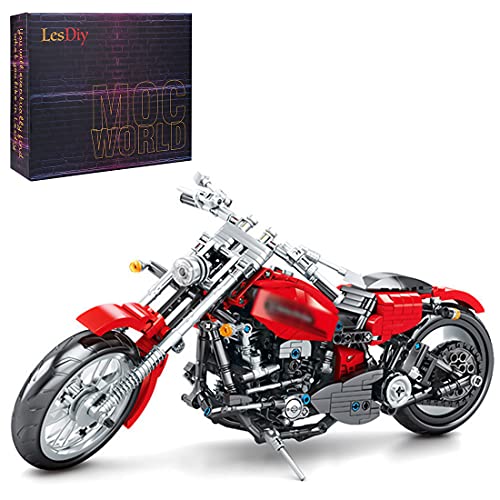 SINI Juego de construcción de piezas pesadas para motocicleta, 782 bloques de fijación para moto de carreras, juego de construcción, compatible con Lego Technic