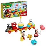 LEGO 10941 DUPLO Tren de Cumpleaños de Mickey y Minnie, Juguete Educativo de Construcción con Pluto, Tarta y Vela, Regalos para Niños de 2 Años o Más