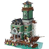 HYZM Arquitectura modelo de bloques de construcción, 2745 piezas, barca de pescador modular antigua, casa, restaurante, arquitectura creativa casas, compatible con Lego