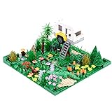 YUNXIAO Escenarios tropicales de bosque tropical con placa base y animales, escena de bloques de construcción DIY La primitiva escena del bosque des, compatible con casa de árbol de Lego.