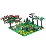 MCHE Tropischer Regenwald Botanical Paisaje Kit de construcción de 401 piezas DIY árboles y plantas paisaje paisaje con base de 32 x 32, compatible con Lego