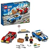 LEGO 60242 City Policía: Arresto en la Autopista, Set de Construcción de 2 Coches de Juguete para Niños y Niñas 5 Años