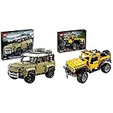 Lego  42110 Technic Land Rover Defender Modelo De Exposición Coleccionable Todoterreno 4X4 +  42122 Technic Jeep Wrangler, Coche 4X4 De Juguete, Vehículo Off Roader SUV, Maqueta Set De Construcción